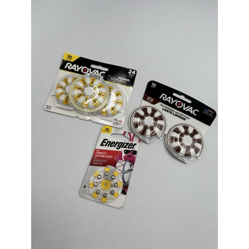 Lot Of 3 Rayovac SIZE 10 & 312 HEARING AID BATTERIES NWT
